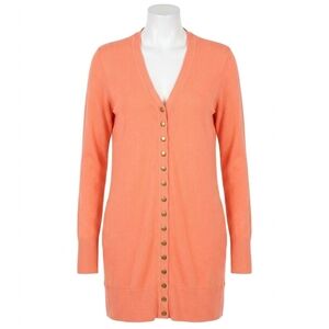 NEW ZENANA full sleeve long snap cardigan in deep coral